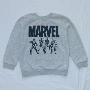 H&M boys silver crewneck with black picture cotton polyester size 6x-7 light use
